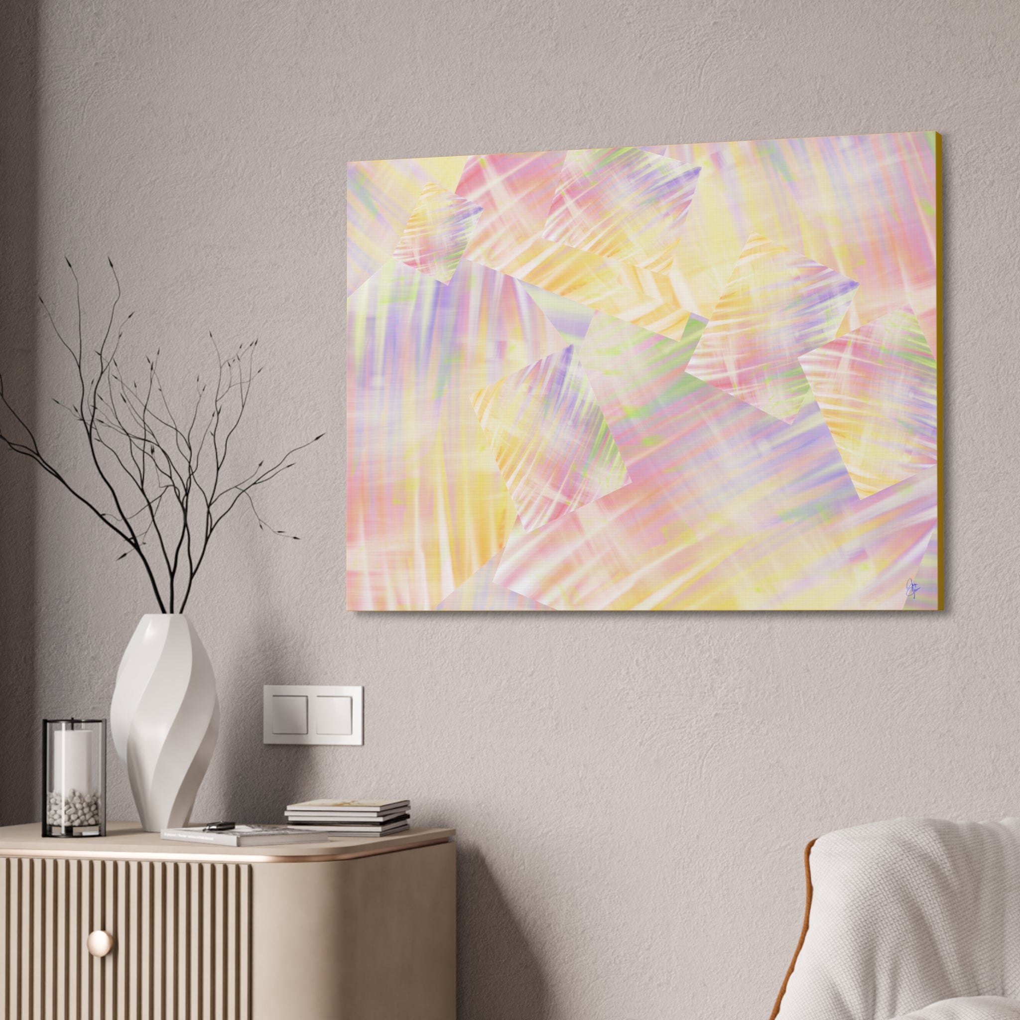 Pastel Abstract Canvas Art - Soft Prism Stretched Canvas 1.5"