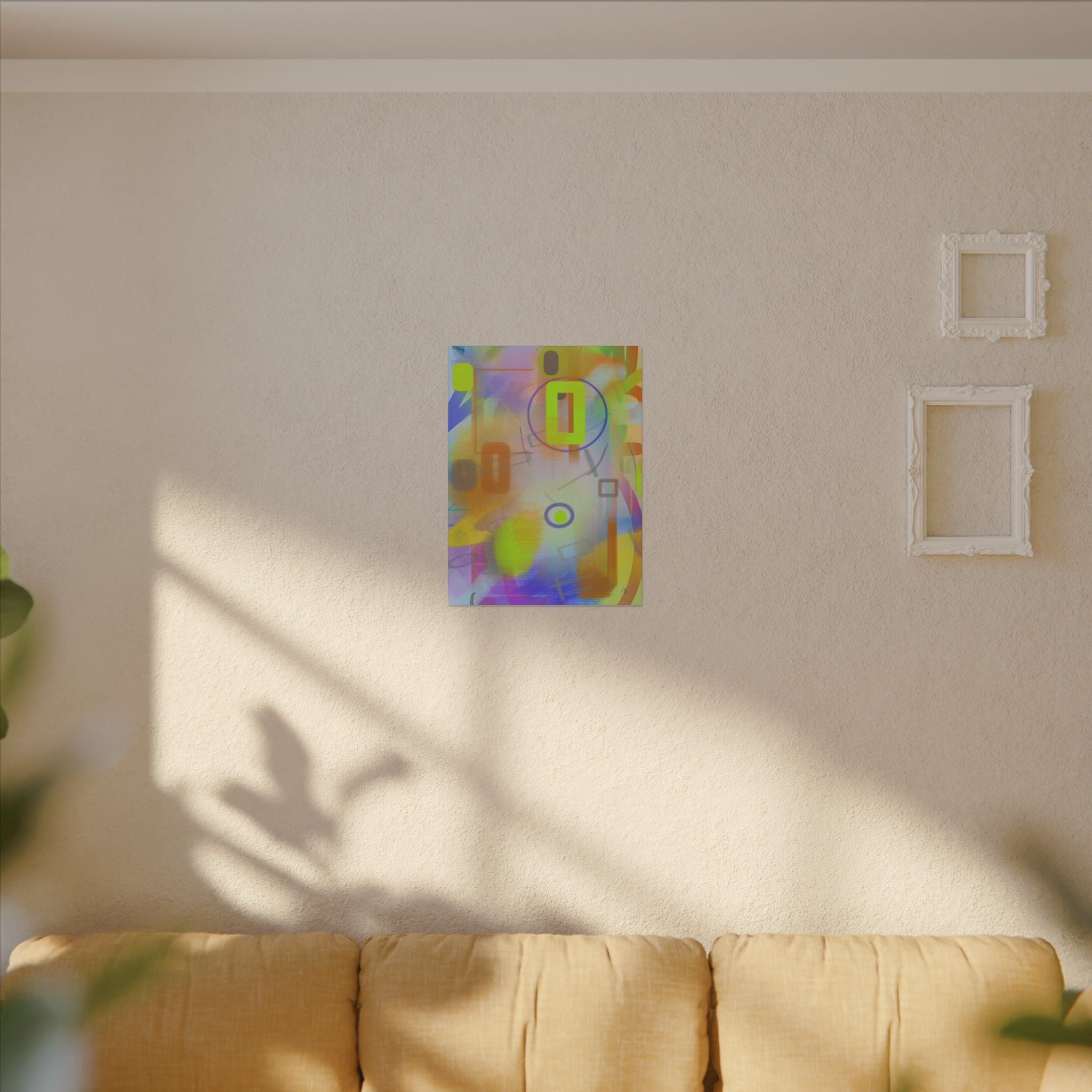 Abstract Color Burst Matte Canvas Print — Vibrant Geometric Wall Art