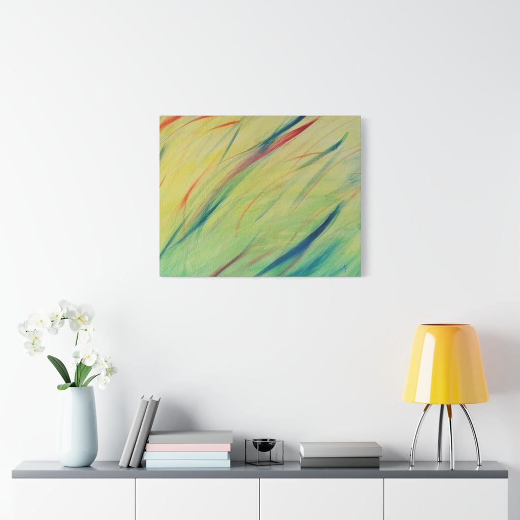 Abstract Windblown Grasses Matte Canvas Wall Art