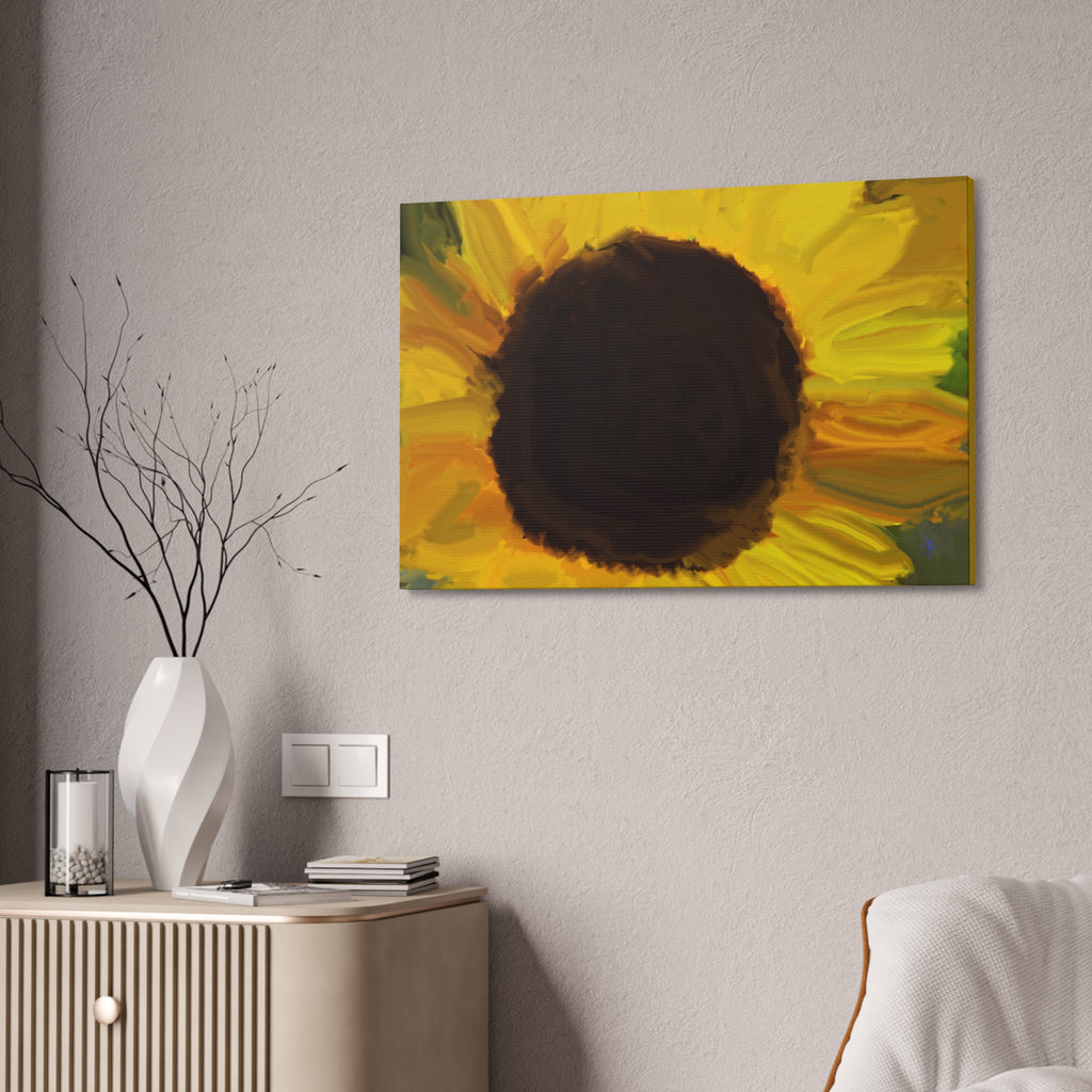 Sunflower Close-Up Canvas Stretched Wall Art