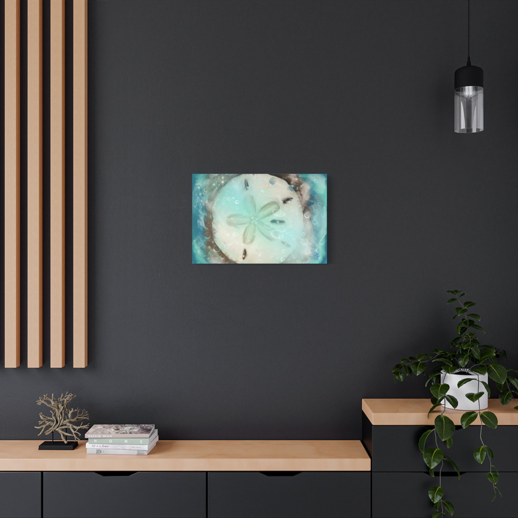 Sand Dollar Ocean Canvas Wall Art — Beach Coastal Nautical Decor