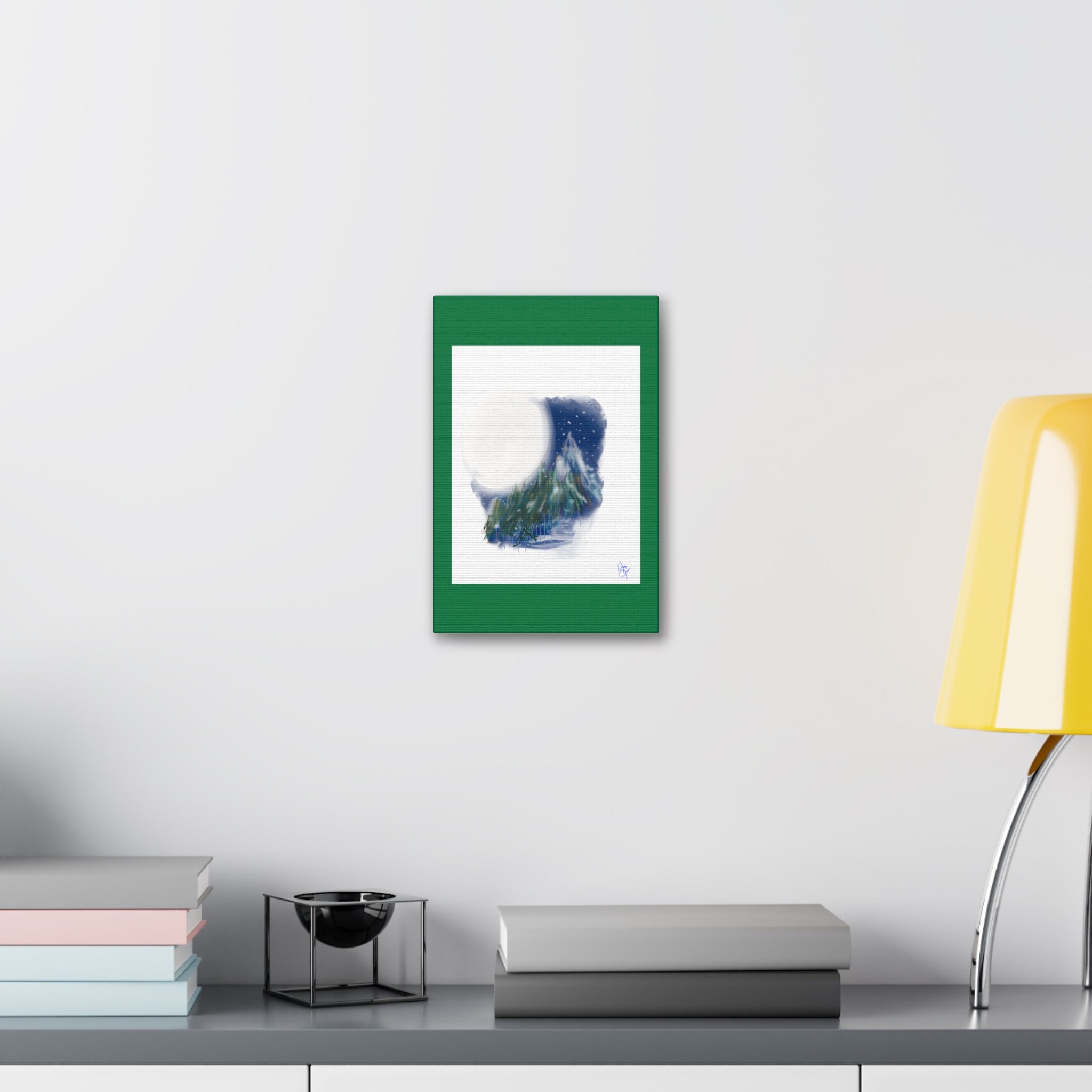 Moonlit Pine Forest Canvas Print — Stretched 1.5"