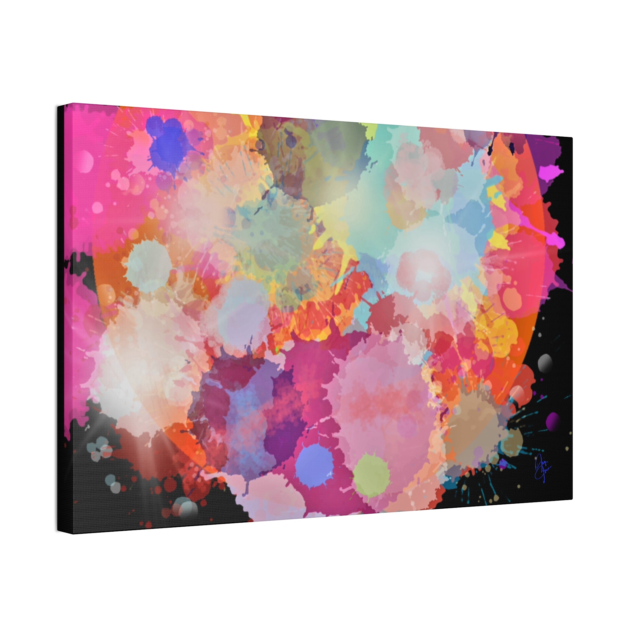 Abstract Color Splash Canvas Print — Vibrant Watercolor Ink Splash Wall Art