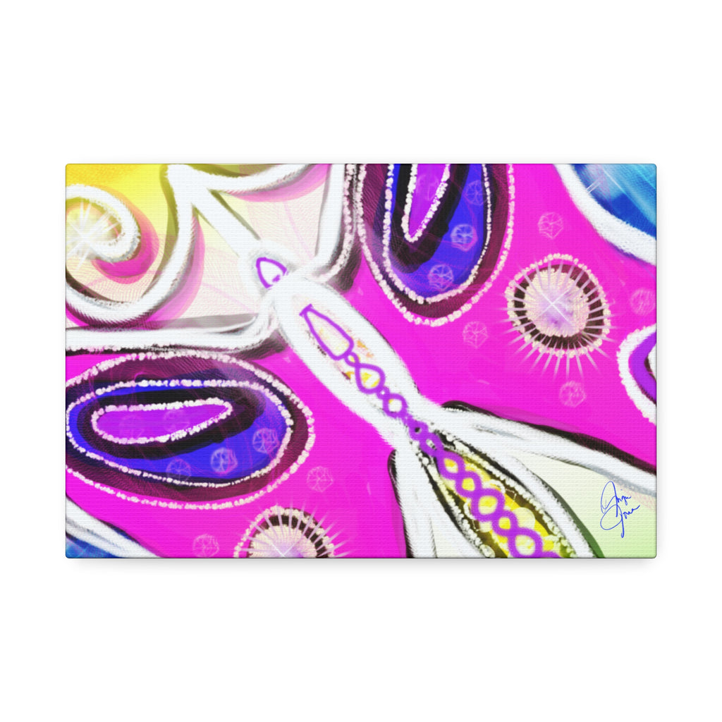 Abstract Pink Butterfly Canvas - Vibrant Stretched Wall Art