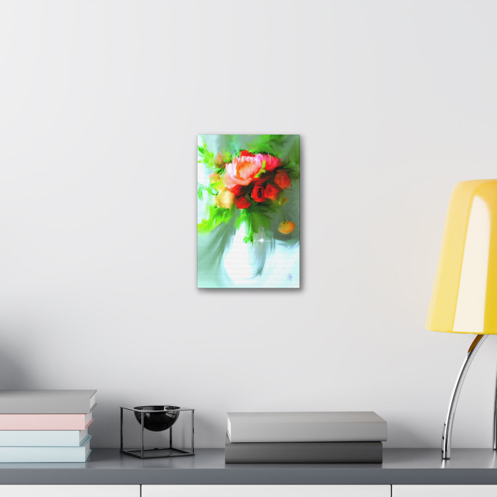 Vibrant Floral Bouquet Canvas Wall Art — Stretched 1.5"