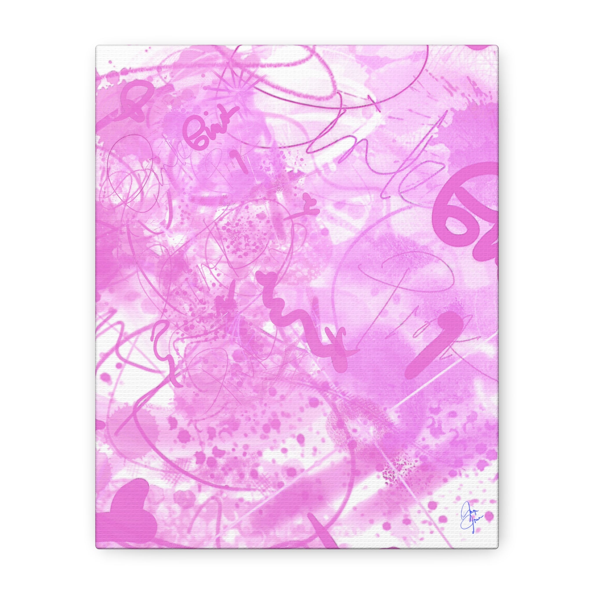 Pink Abstract Graffiti Matte Canvas
