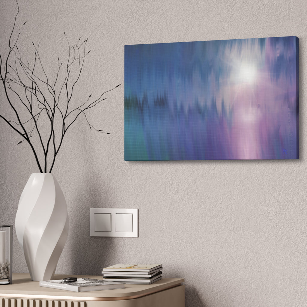 Abstract Dawn Canvas Art – Purple & Blue Gradient Stretched Canvas