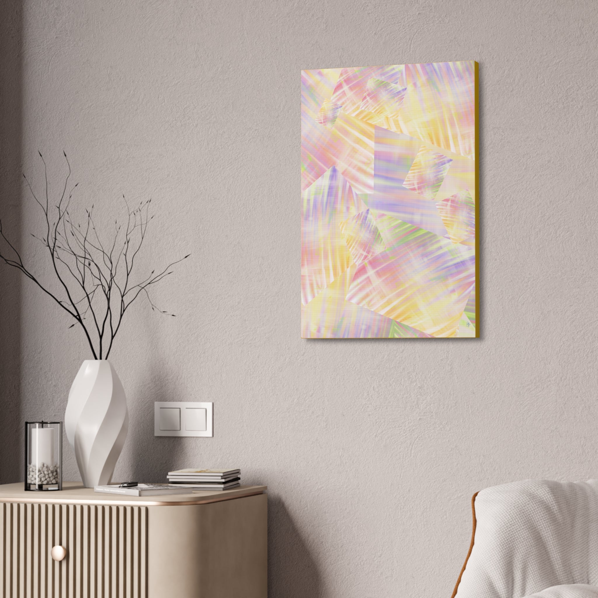 Pastel Abstract Canvas Art - Soft Prism Stretched Canvas 1.5"