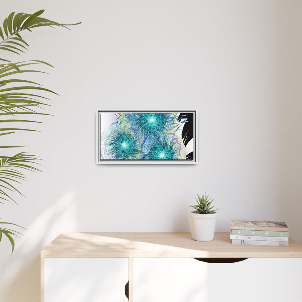 Dandelion Abstract Print Matte Canvas Framed Wall Art