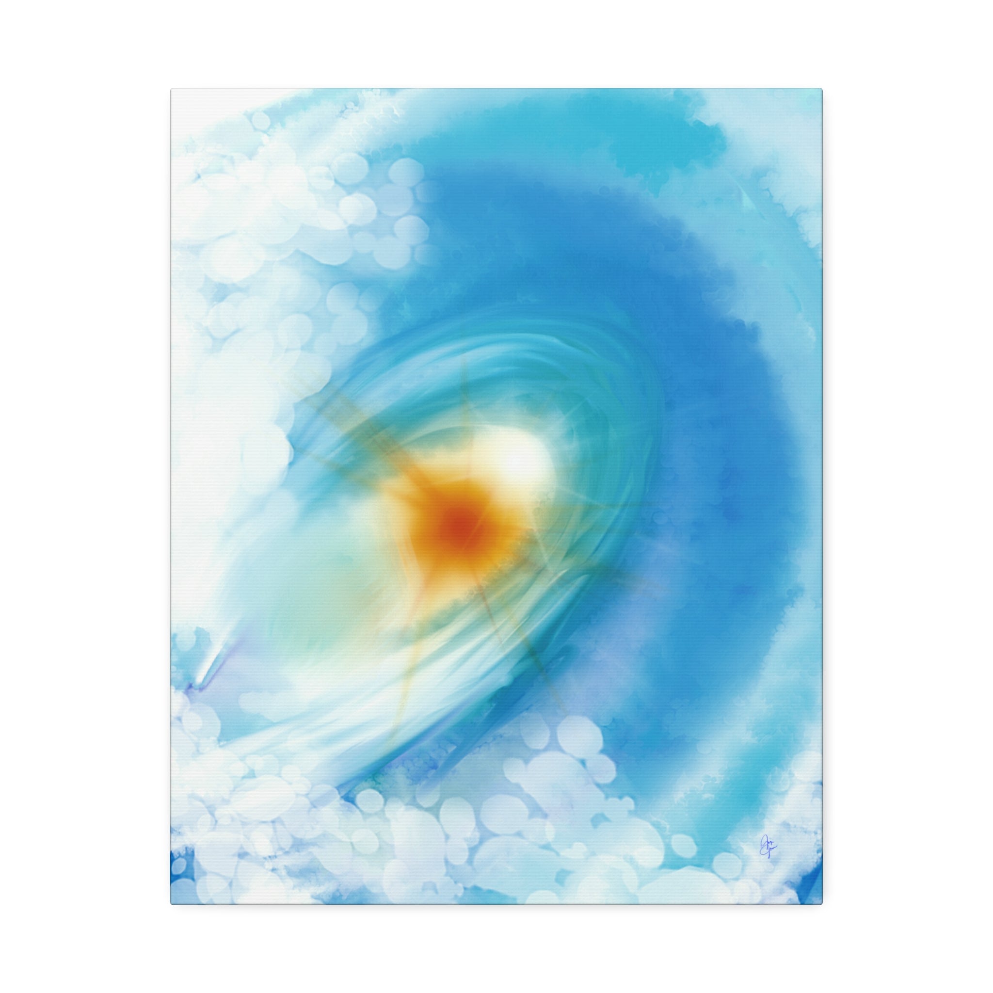 Abstract Ocean Vortex Canvas Print — Blue Swirl Wall Art