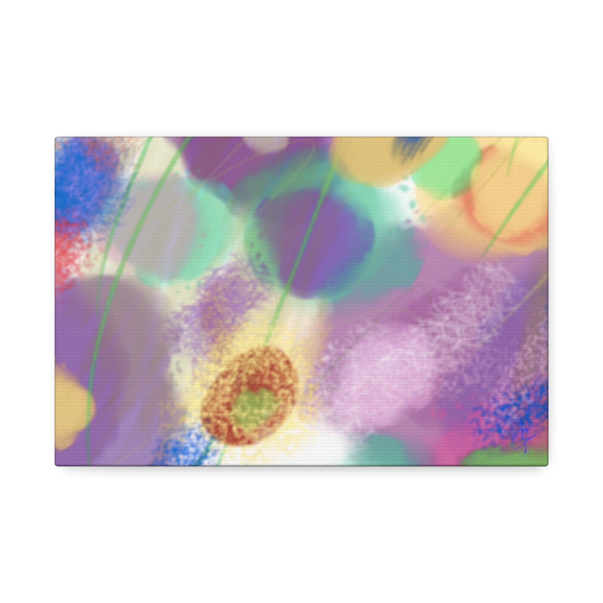 Abstract Pastel Floral Canvas Art — Colorful Stretched Wall Decor