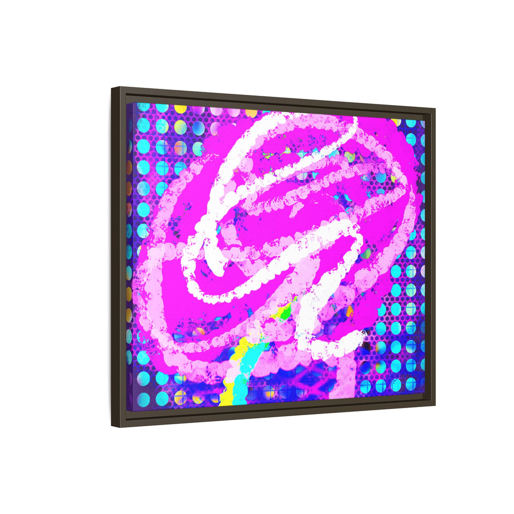 Abstract Neon Pop Art Matte Canvas — Framed Multi‑Color Wall Art