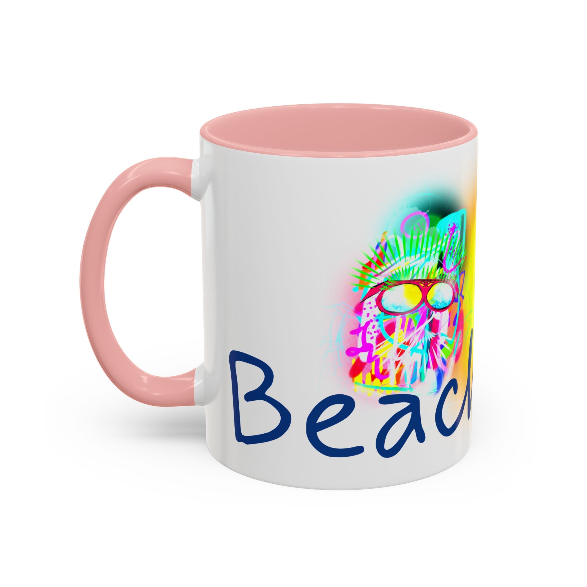 Beach Bum Coffee Mug — Colorful Retro Skull Design (11/15oz)