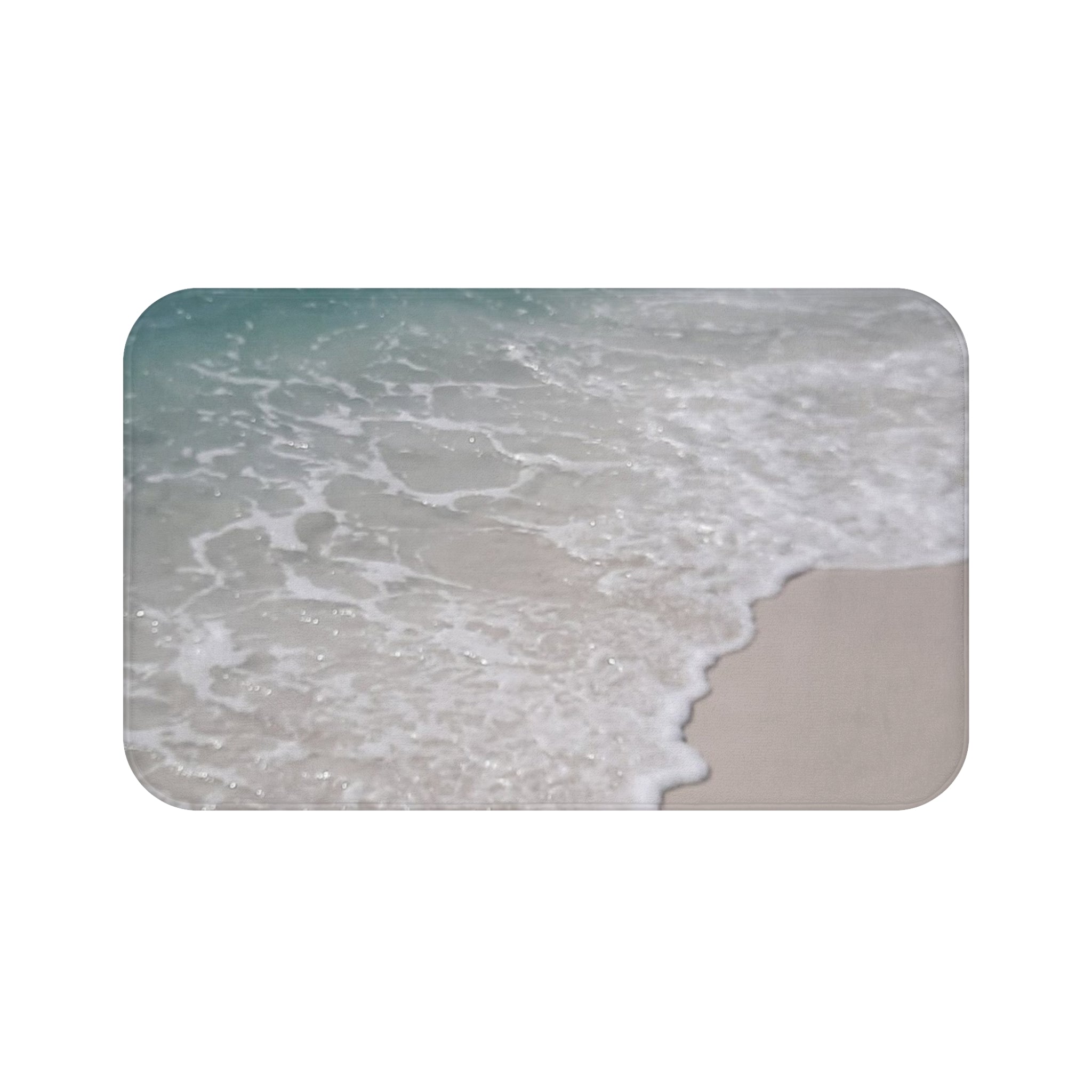 Beach Shore Bath Mat – Ocean Wave Coastal Bathroom Rug