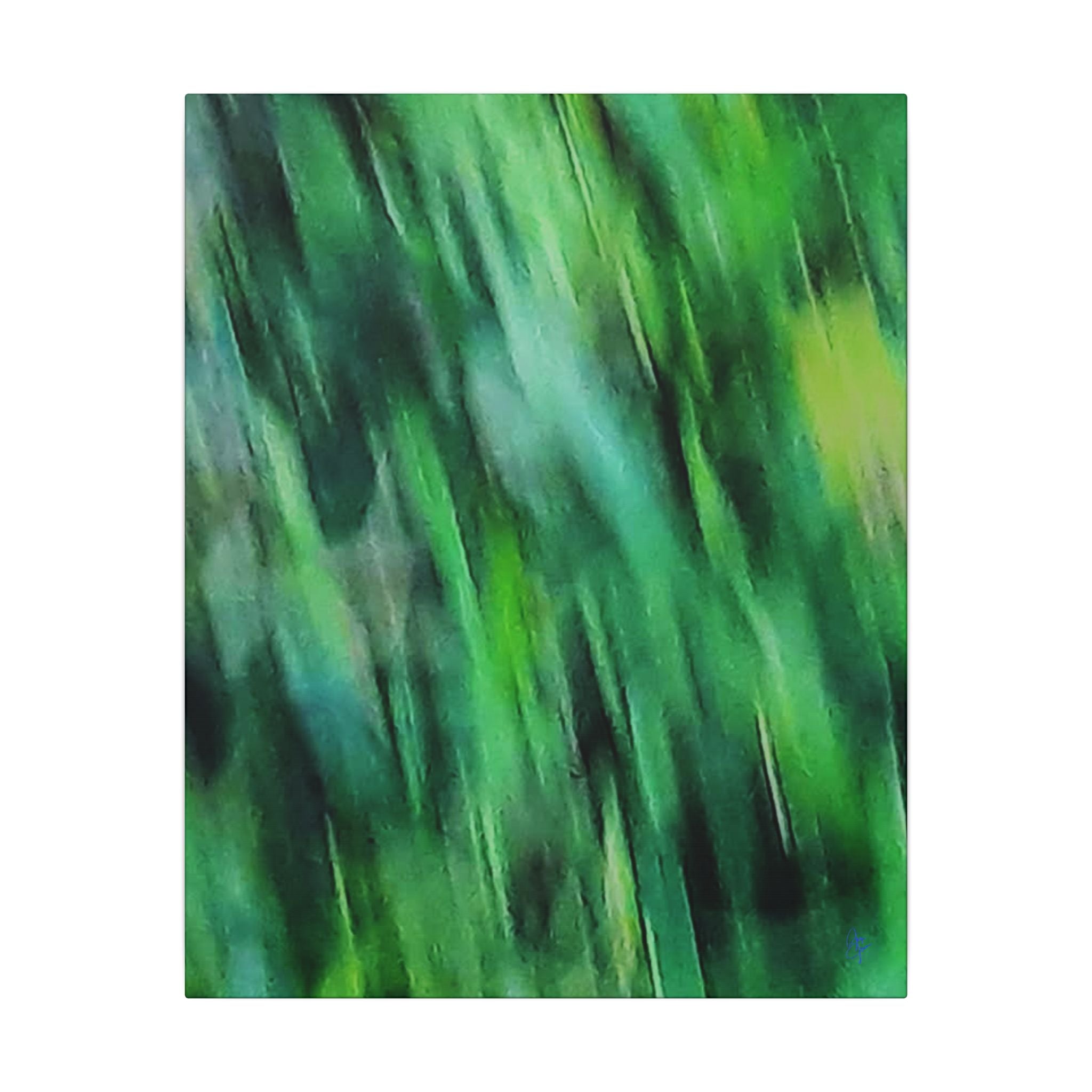 Green Abstract Blur Canvas Wall Art — Vibrant Nature-Inspired Matte Print