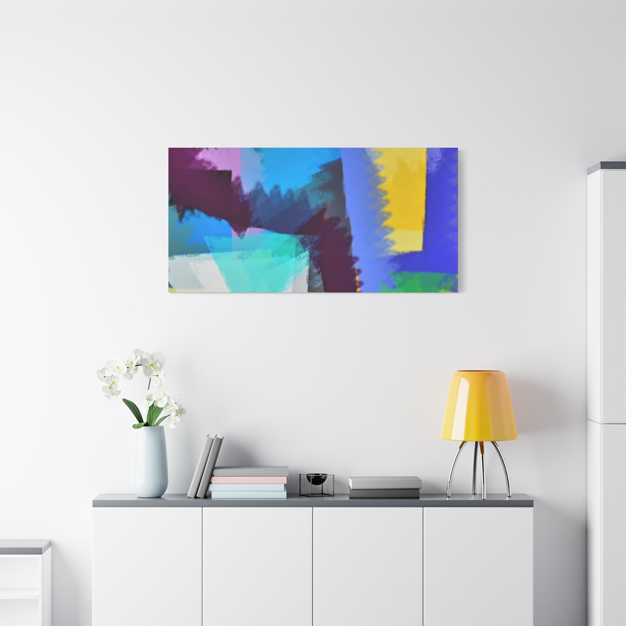 Abstract Color Burst Canvas Print — Vibrant Geometric Wall Art