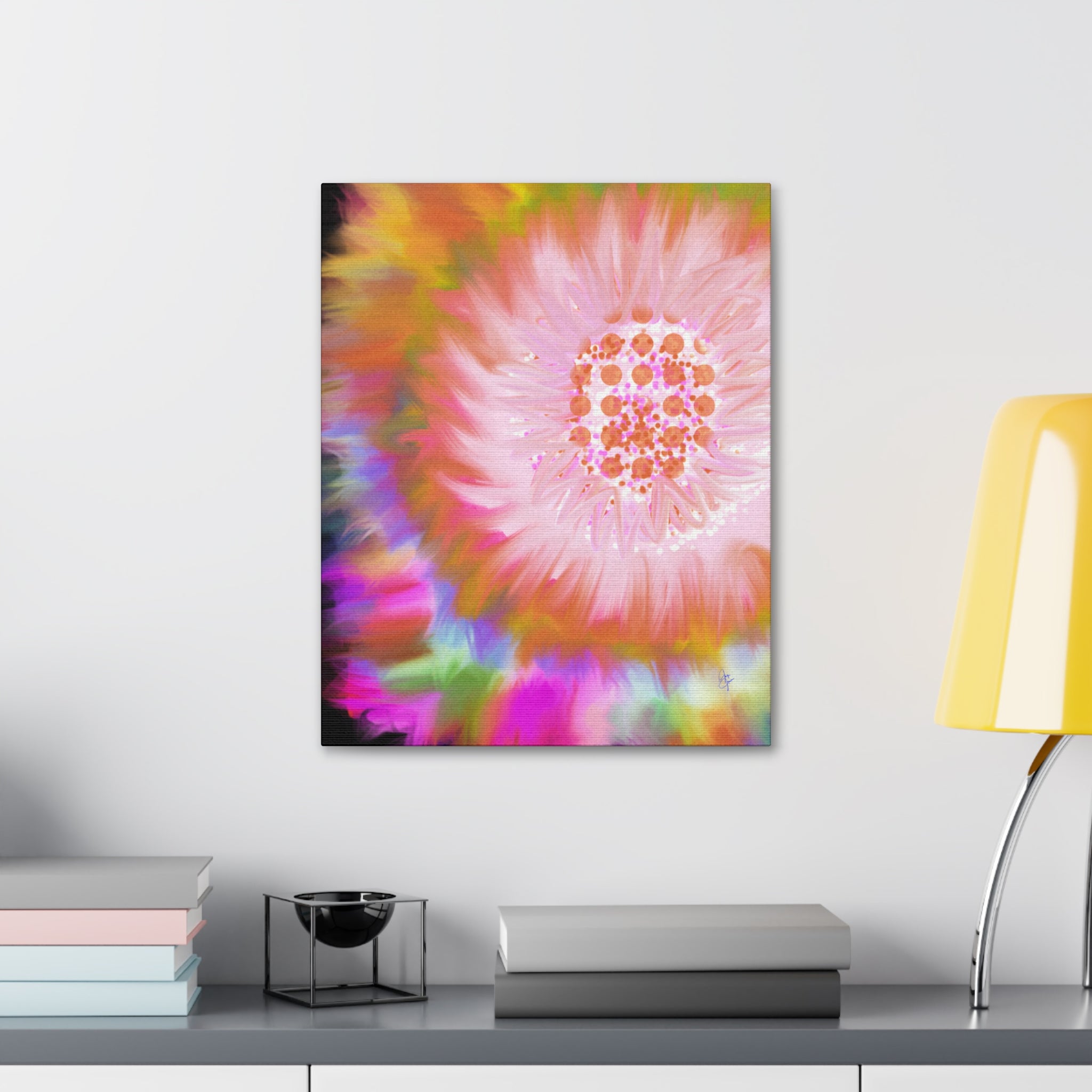 Abstract Floral Burst Canvas Stretched 1.5" — Colorful Sunflower Wall Art