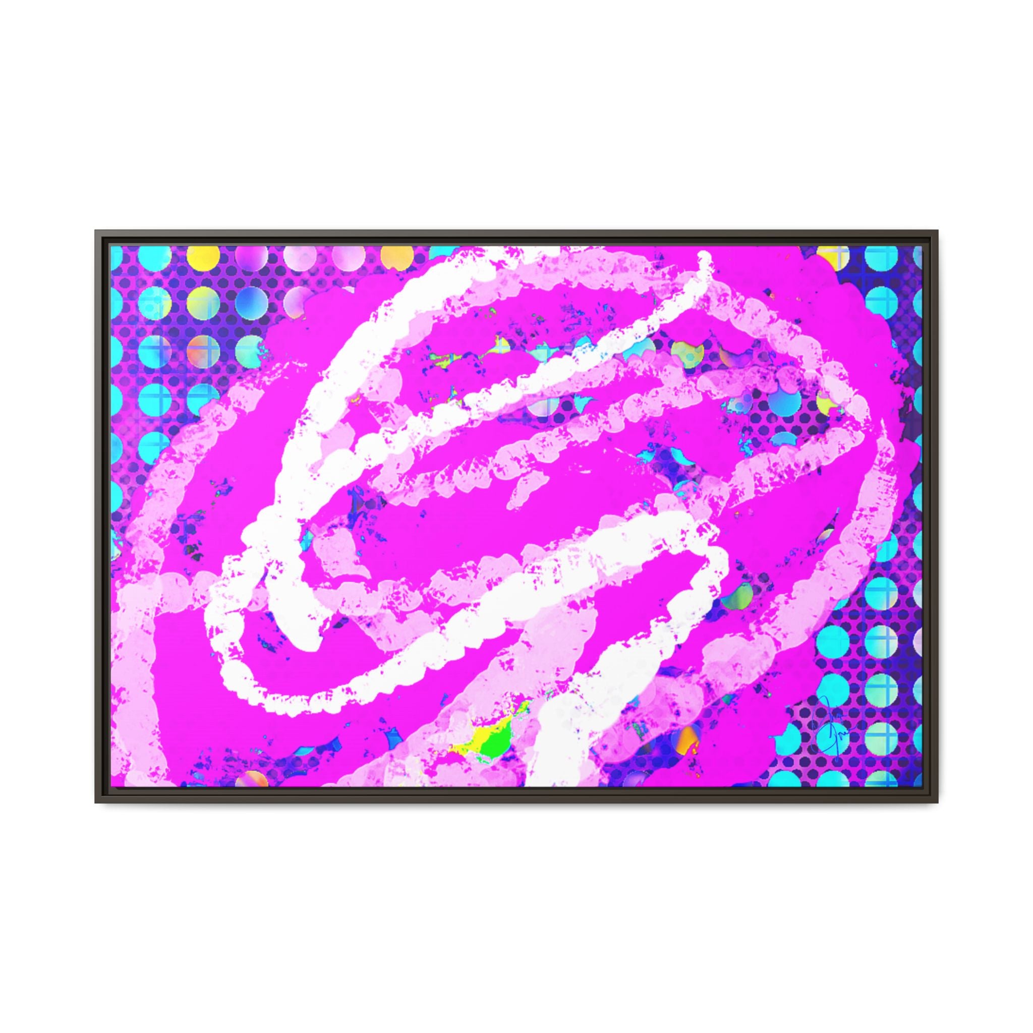 Abstract Neon Pop Art Matte Canvas — Framed Multi‑Color Wall Art