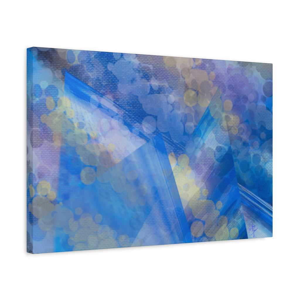Abstract Blue Bokeh Matte Canvas Wall Art