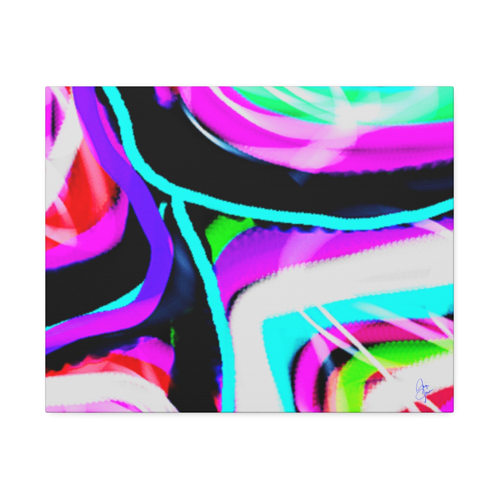 Abstract Neon Wave Canvas