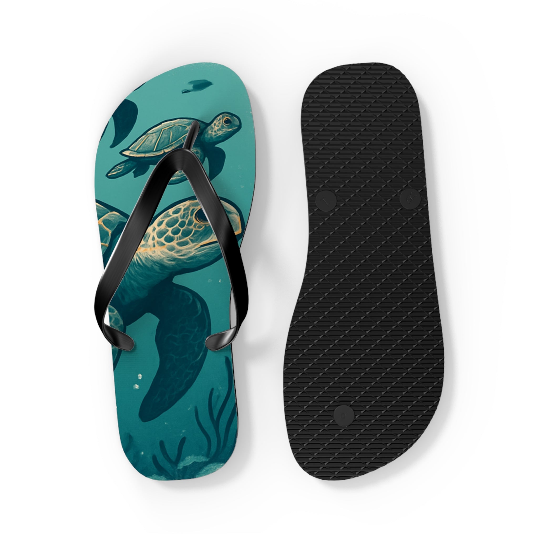 Turtle Print Flip Flops for Beach Lovers