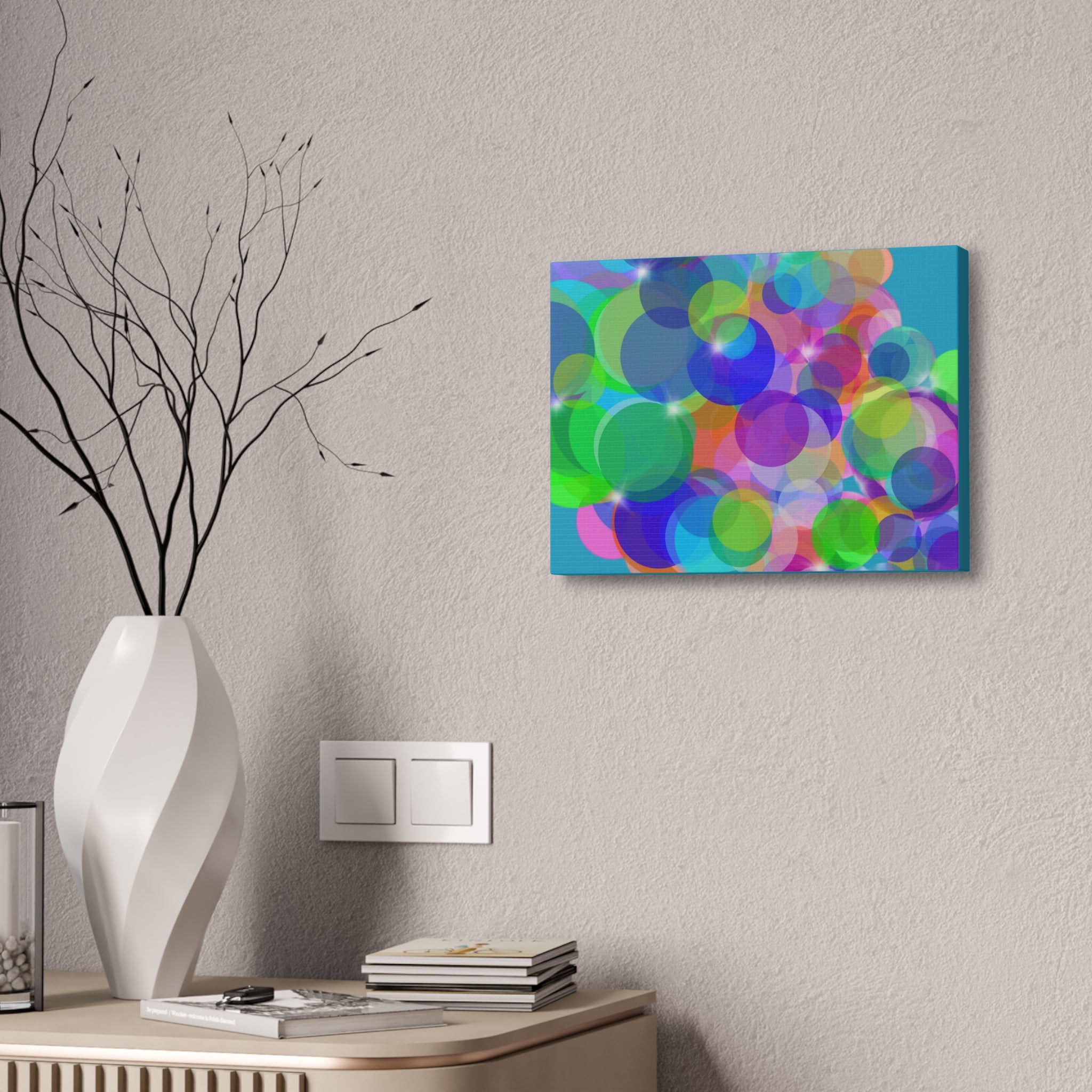 Abstract Colorful Bokeh Canvas Print — Vibrant Stretched Wall Art