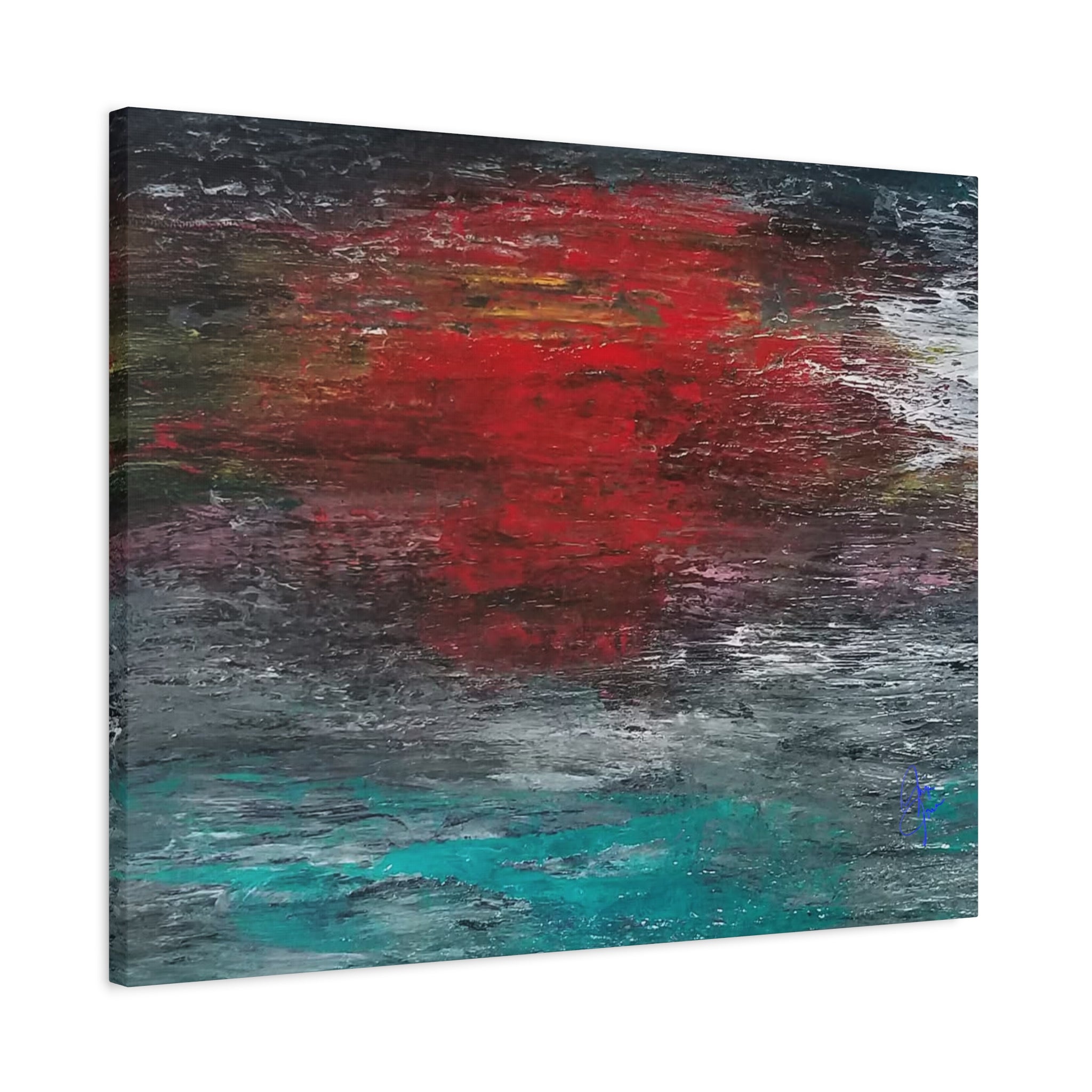 Abstract Red Horizon Matte Canvas Wall Art, Stretched 1.25"