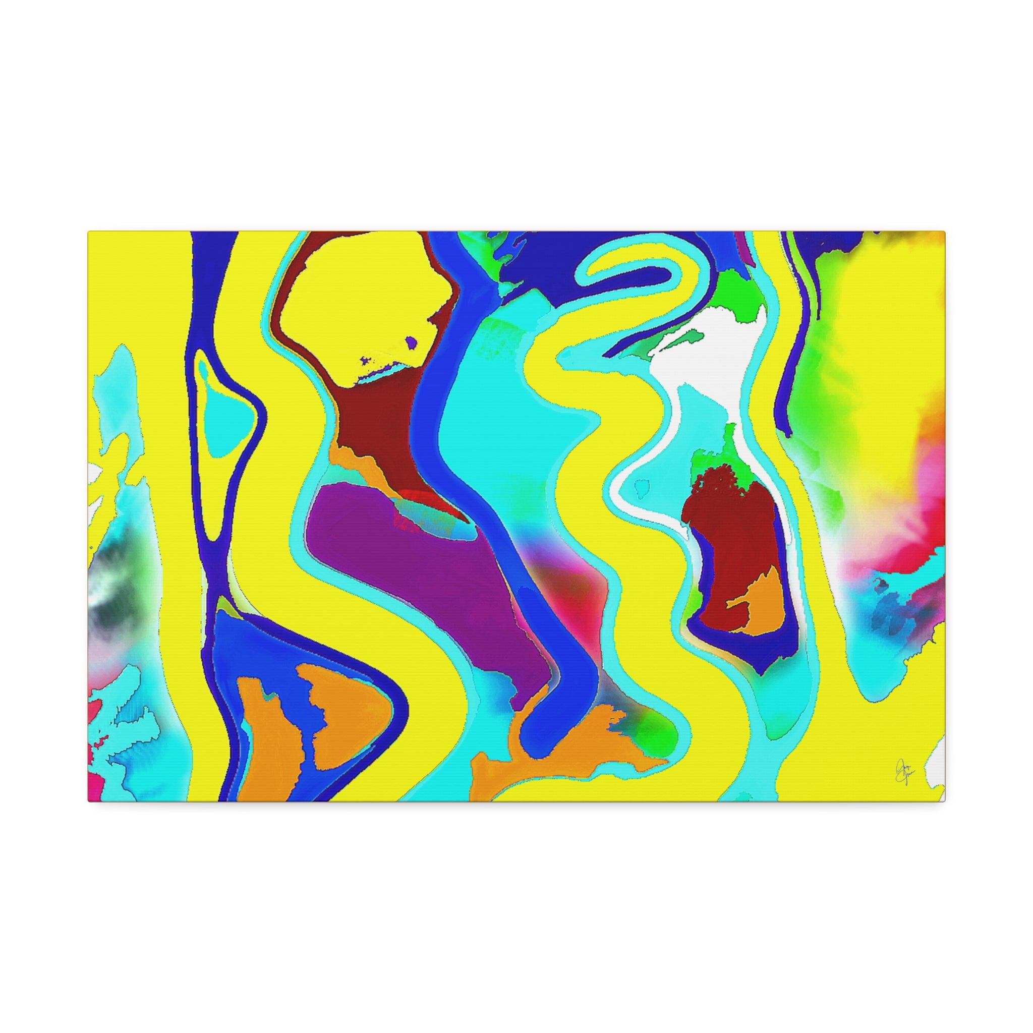 Abstract Neon Wave Canvas Art — Vibrant Stretched 1.5" Wall Decor