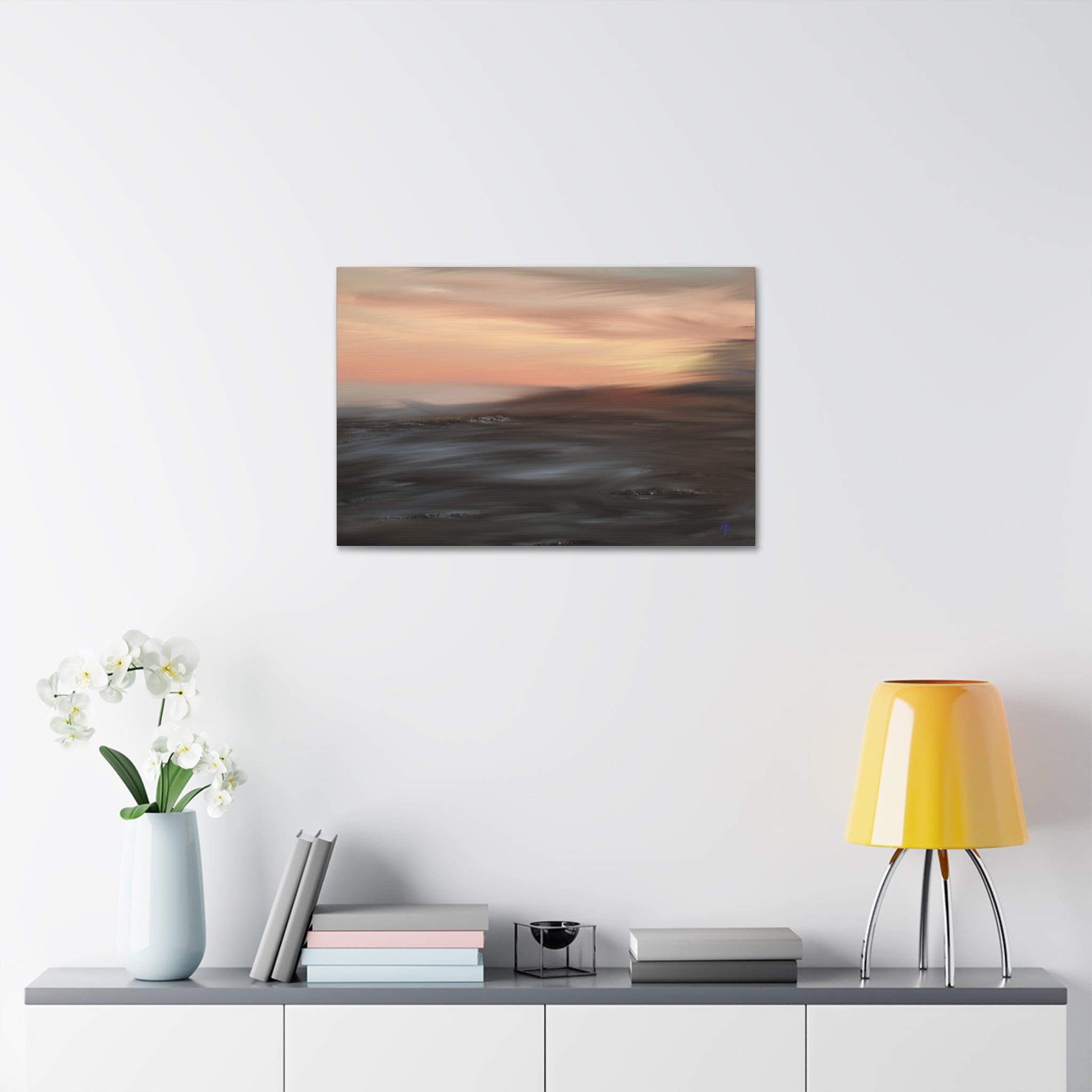 Sunset Blur Seascape Canvas Print — Abstract Coastal Wall Art
