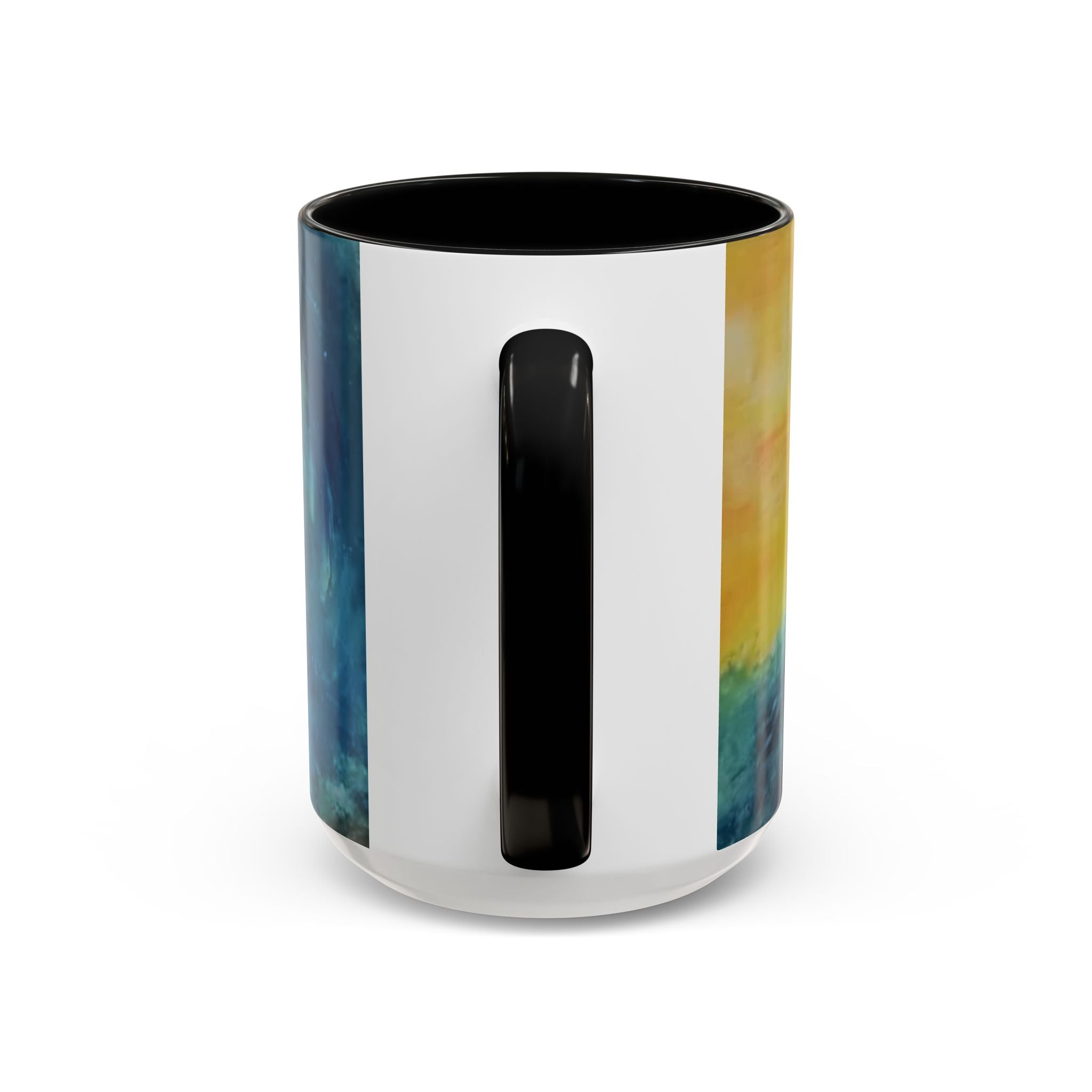 Ocean Wave Art Coffee Mug — Blue/Teal Abstract Accent Mug (11/15oz)