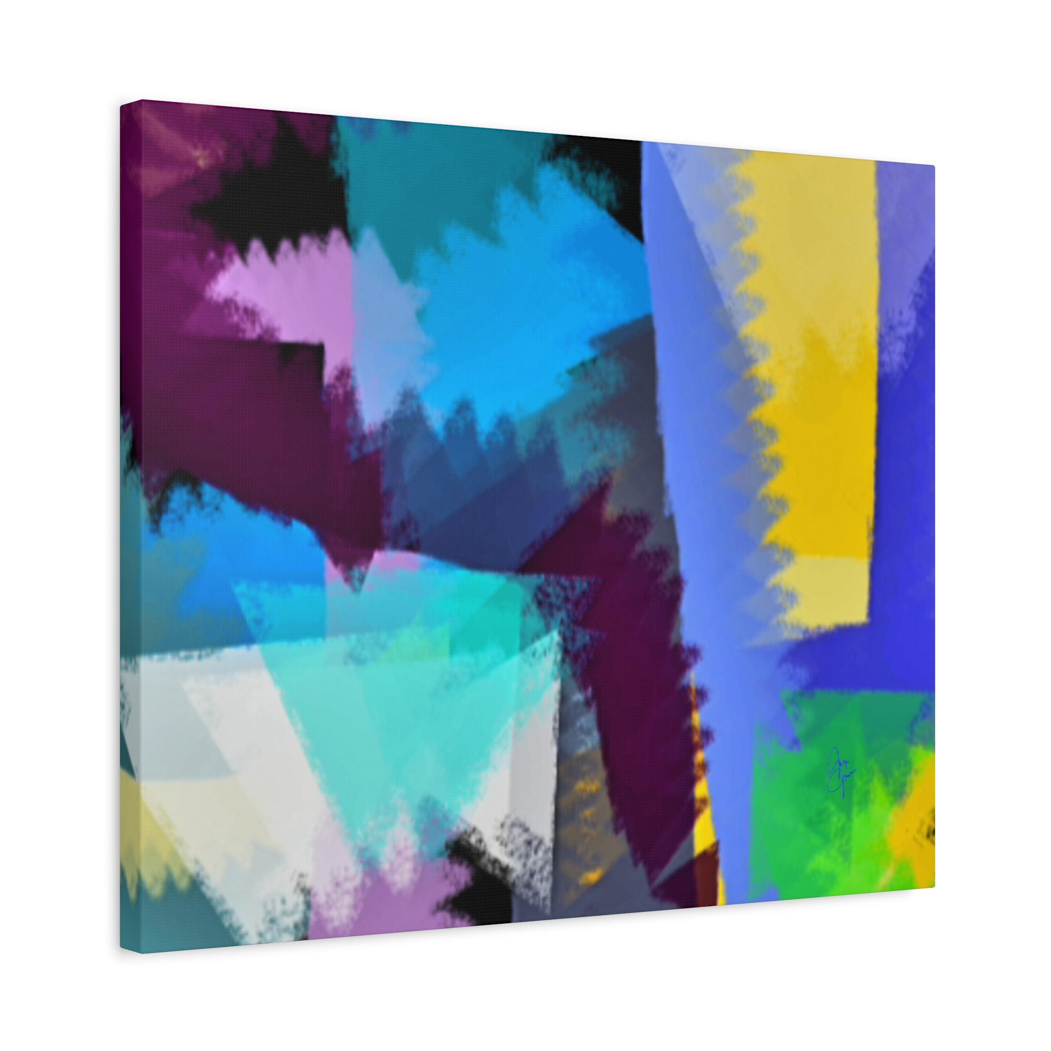 Abstract Color Burst Canvas Print — Vibrant Geometric Wall Art