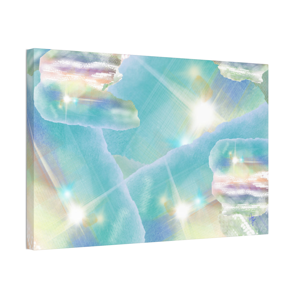 Iridescent Dreamscape Canvas Wall Art — Pastel Sea Glass Abstract
