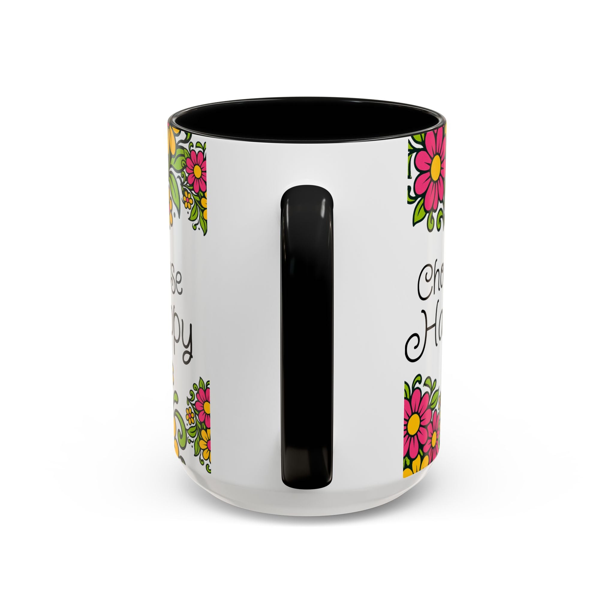 Choose Happy Floral Coffee Mug — Accent 11/15oz