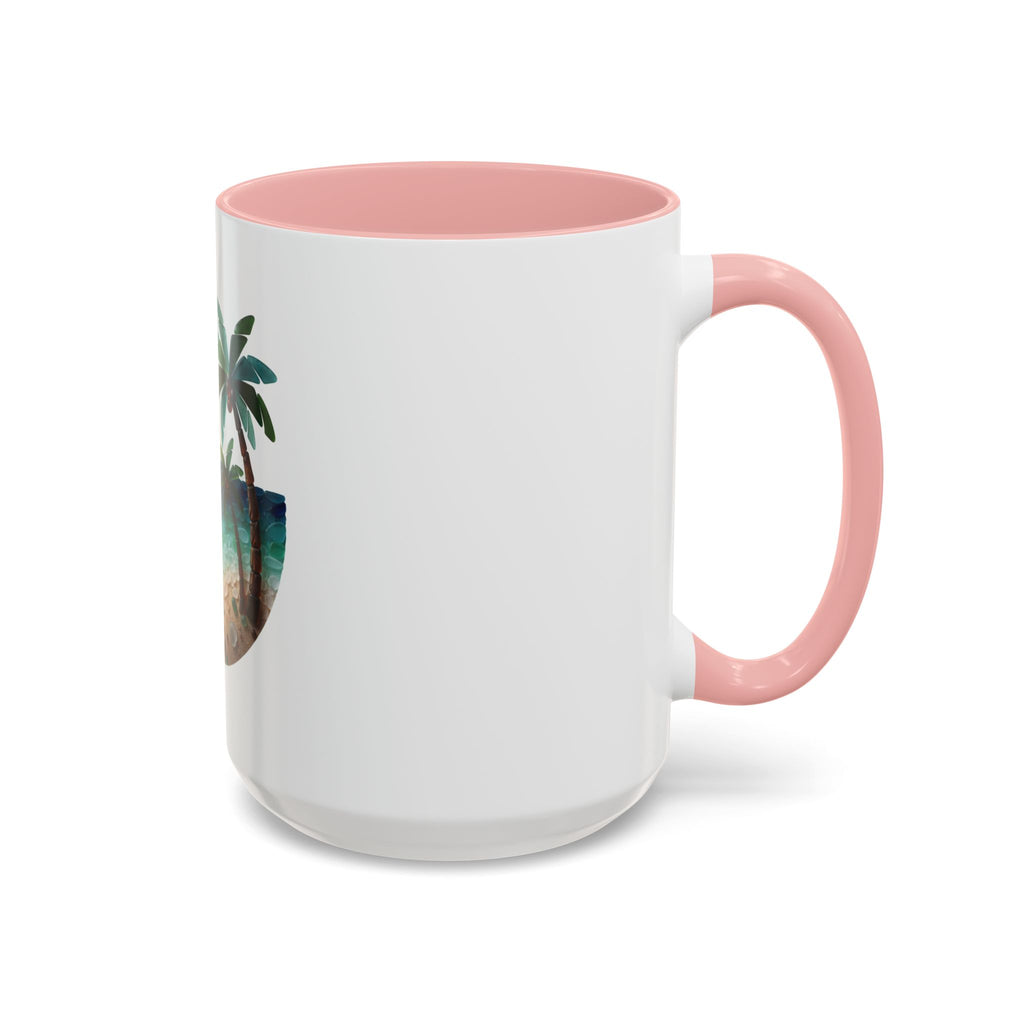 Sunset Beach Coffee Mug — Tropical Palm Ocean Sunrise Accent Mug (11/15oz)