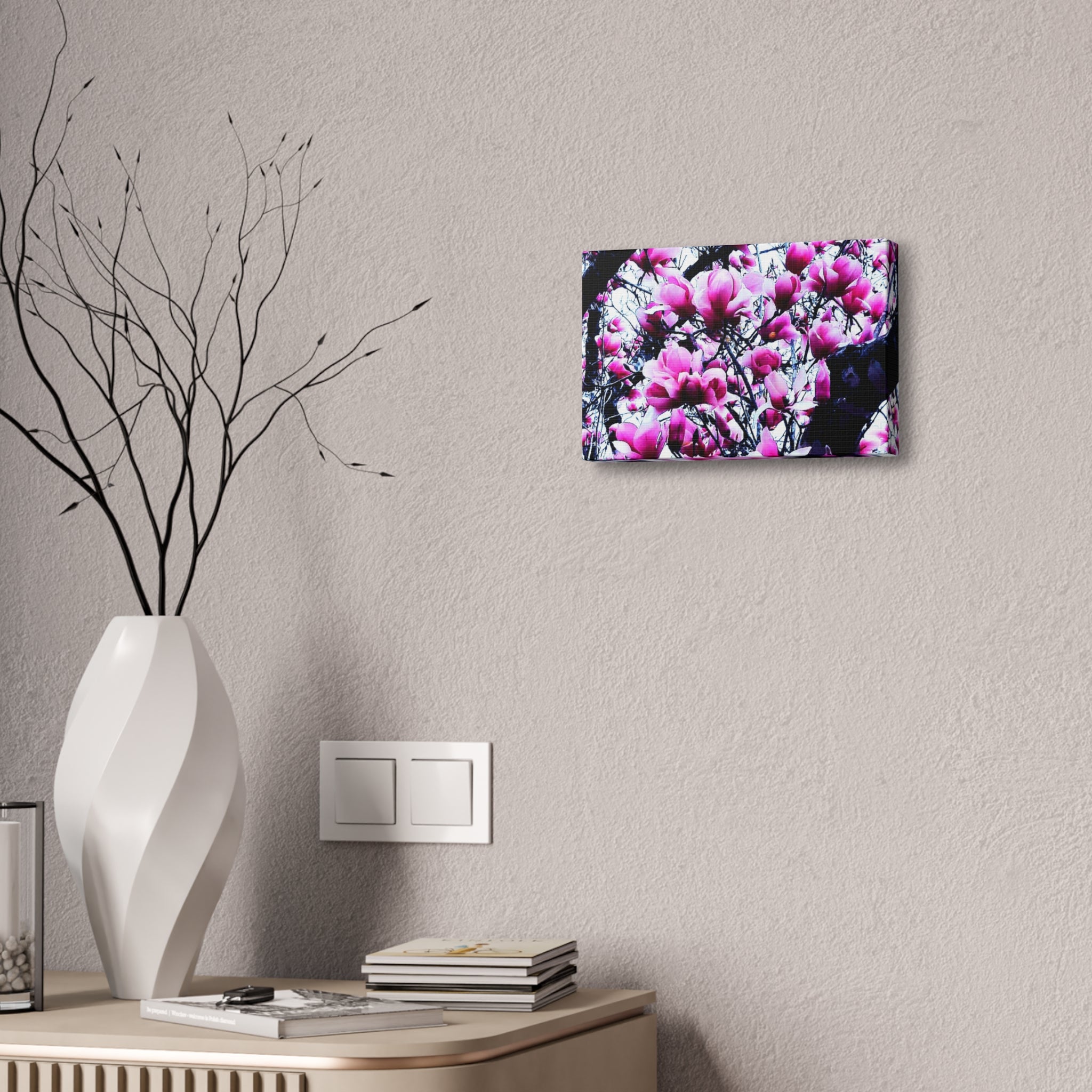 Pink Tulip Tree Blossoms Canvas