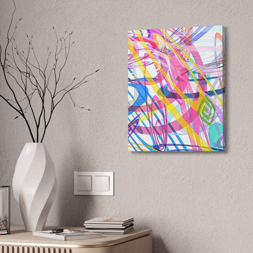 Abstract Rainbow Scribble Canvas – Colorful Modern Wall Art (1.5" Stretched)