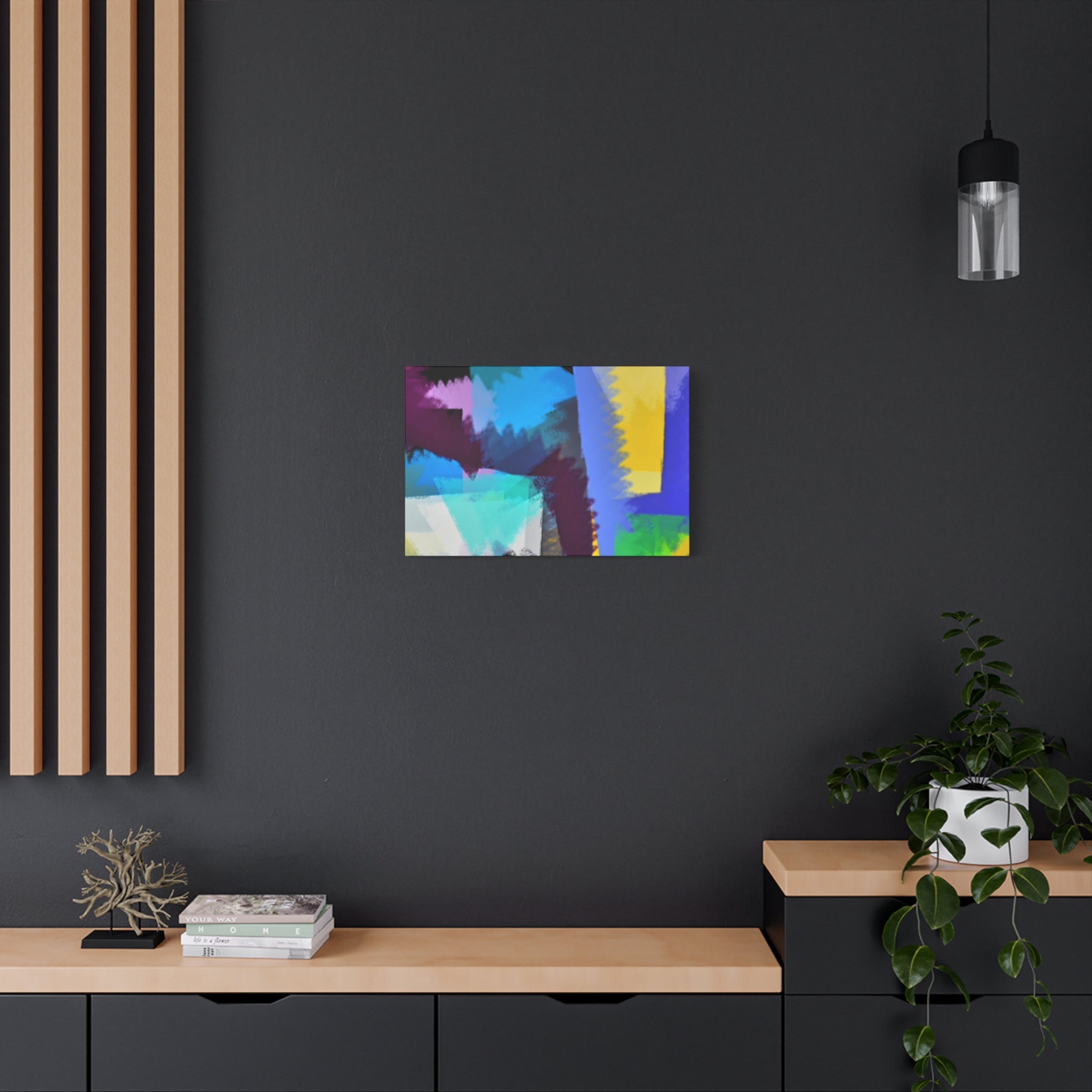Abstract Color Burst Canvas Print — Vibrant Geometric Wall Art