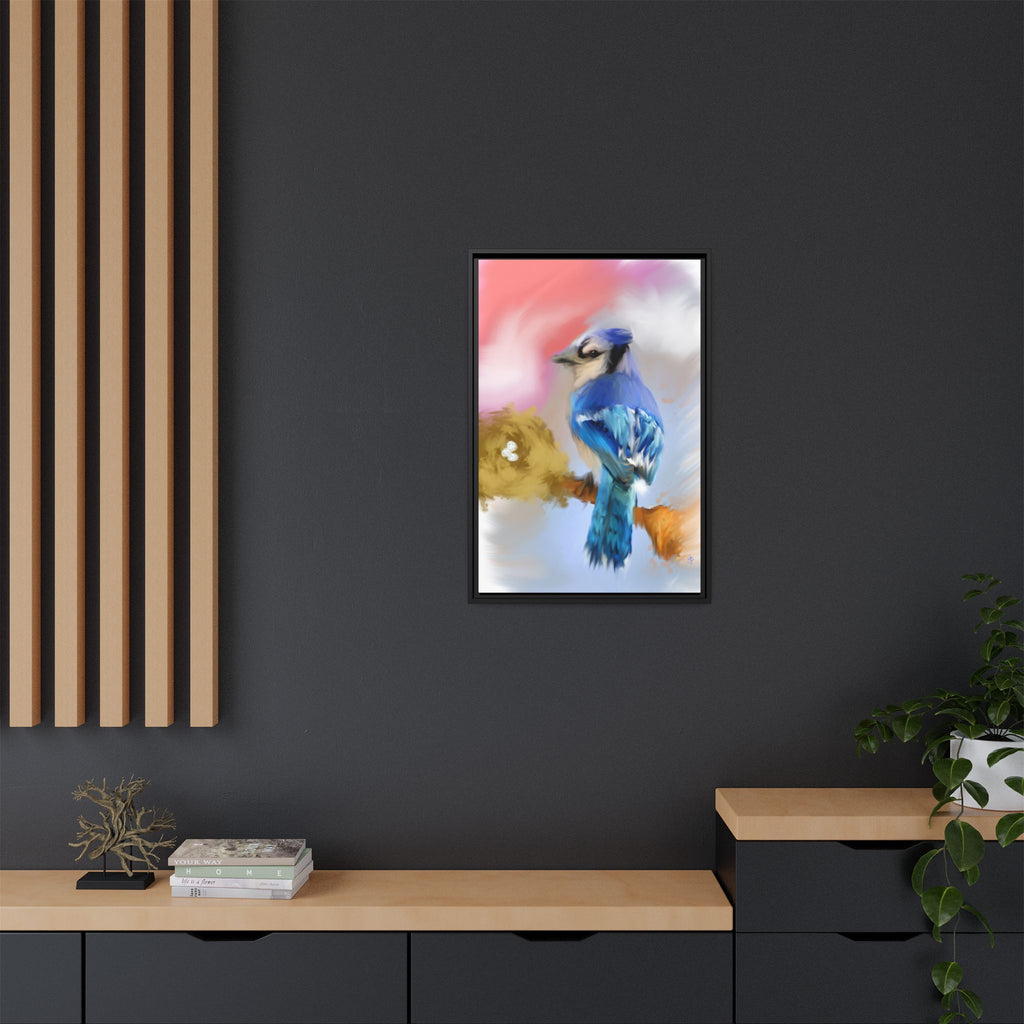 Blue Jay Art Print — Framed Matte Canvas Wall Art