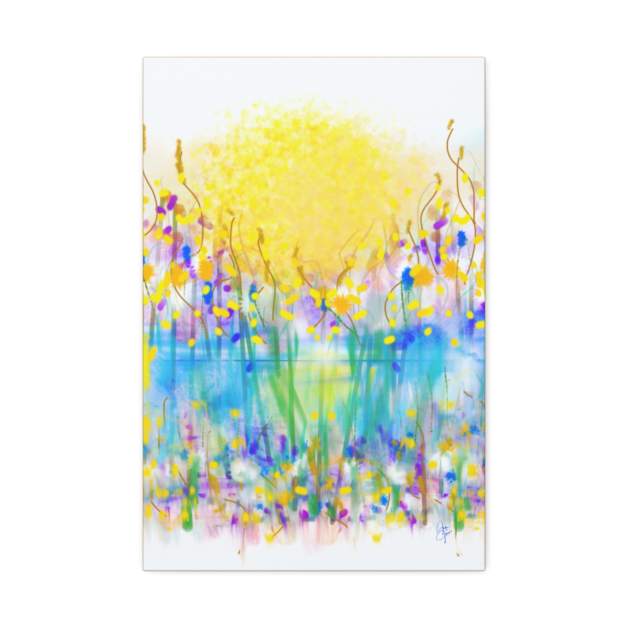 Sunburst Meadow Canvas Print — Vibrant Floral Wall Art