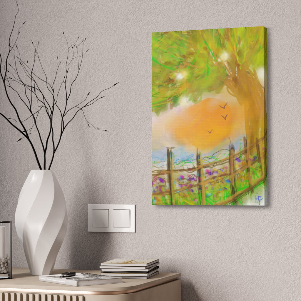 Abstract Tree Canvas Print — Black & White or Vibrant Color