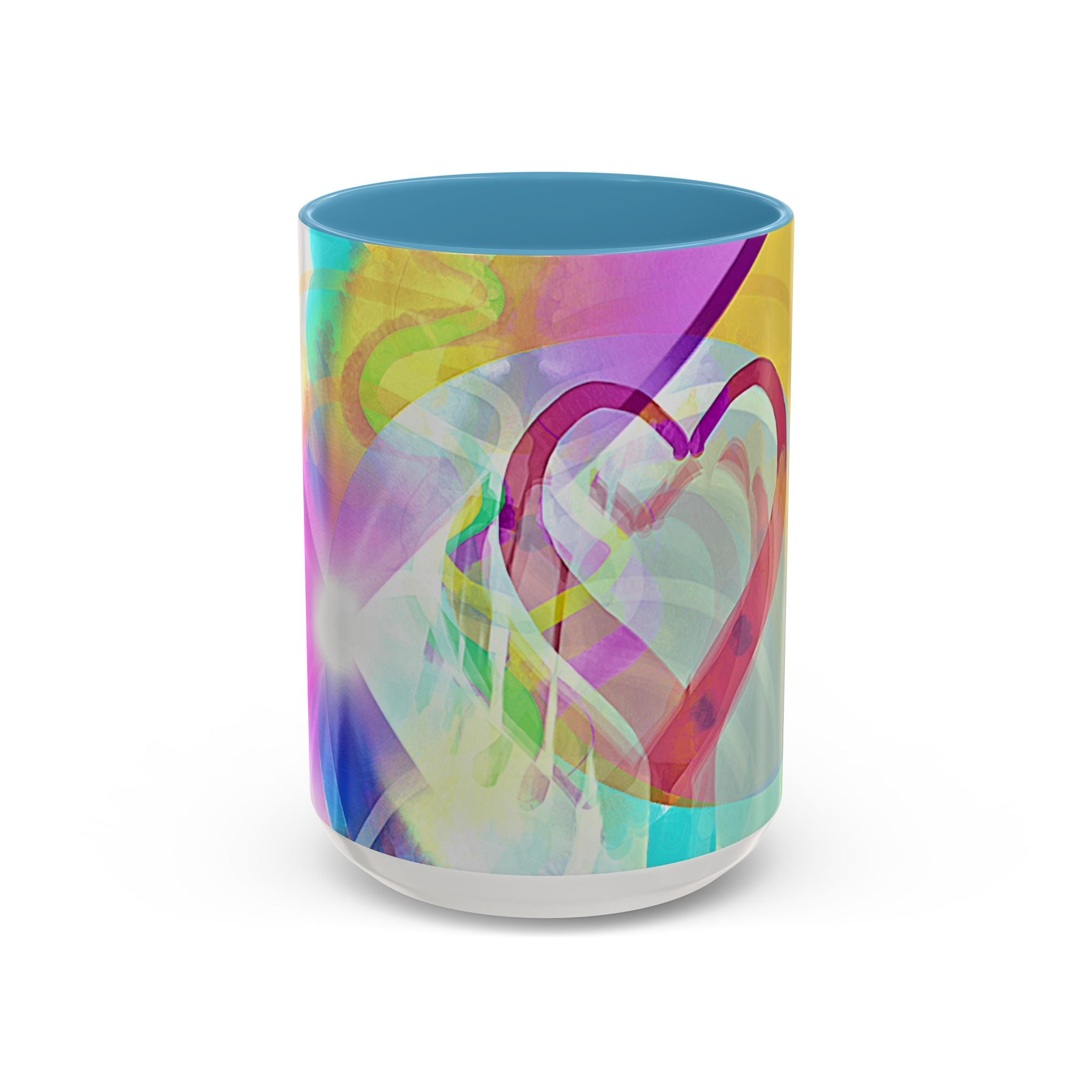 Colorful Heart Coffee Mug – Vibrant Abstract Love Accent Mug (11/15oz)