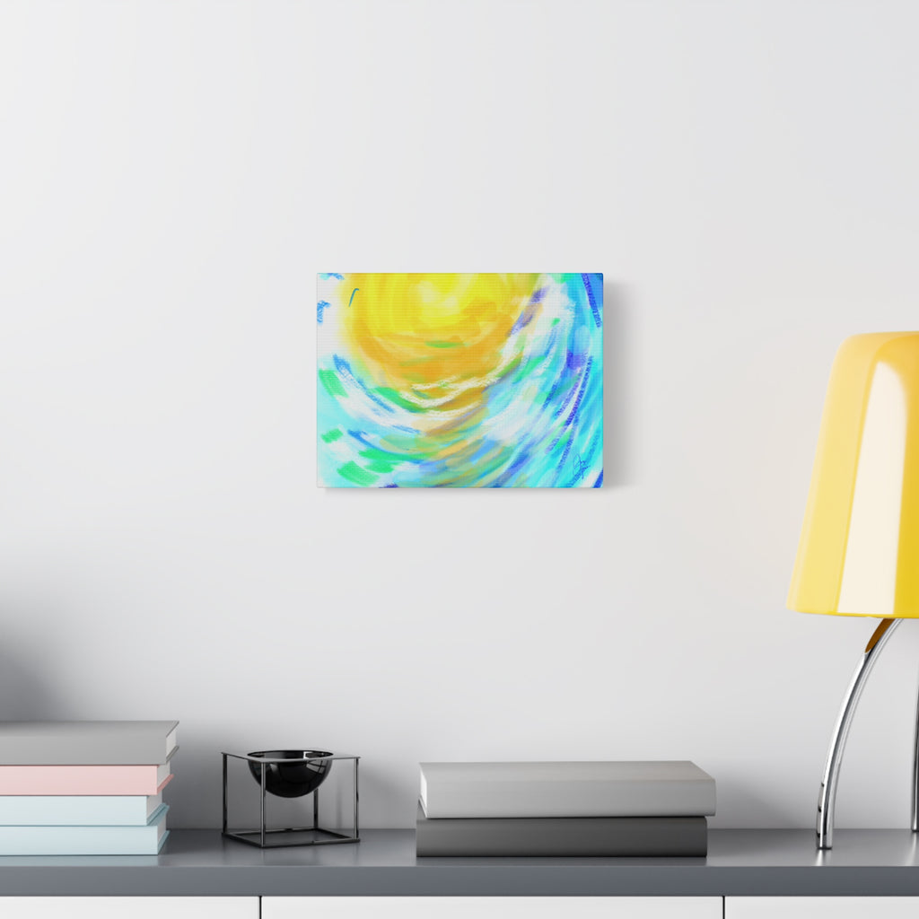 Abstract Sunburst Canvas Art — Vibrant Swirl Matte Stretched Canvas