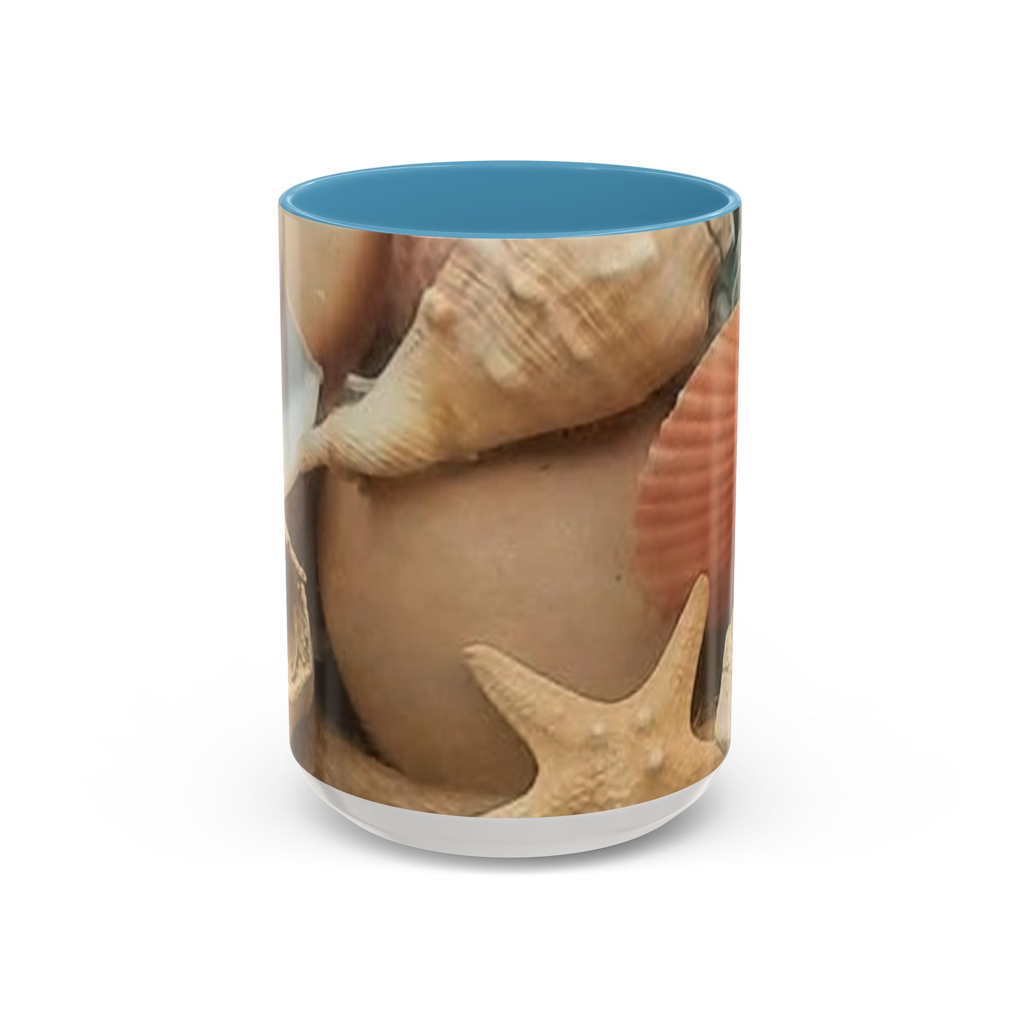 Seashell Beach Accent Coffee Mug — Coastal Shells Design (11/15 oz)