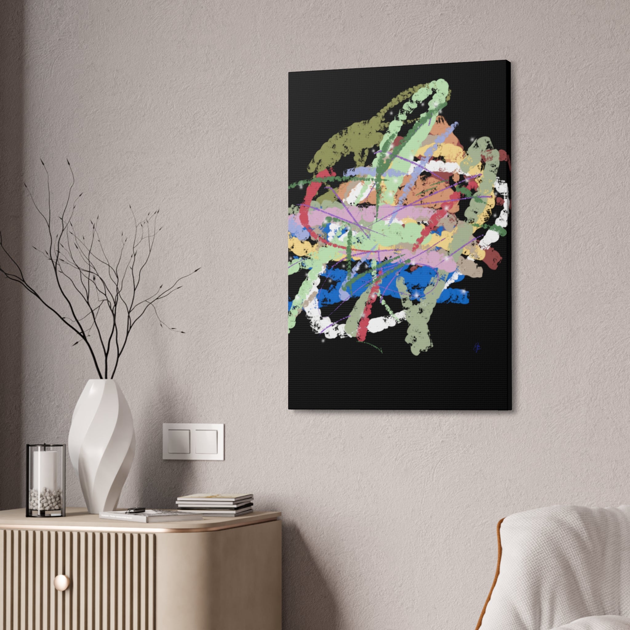 Abstract Color Splash Canvas Print — Vibrant Modern Wall Art (Stretched 1.5")