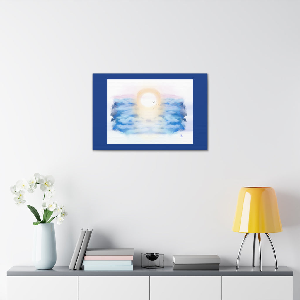 Sunrise Seascape Canvas Print — Soothing Ocean Wall Art, 1.5" Stretched