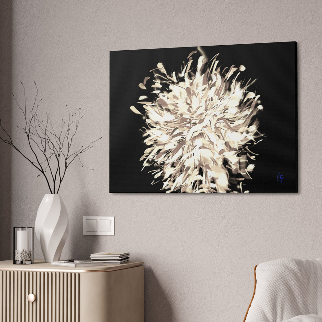 Abstract Floral Canvas Print – Neutral Burst Wall Art, Stretched 1.5"