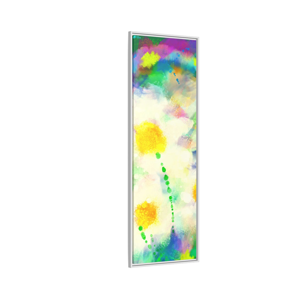 Framed Matte Canvas - Watercolor Yellow Floral Abstract Wall Art
