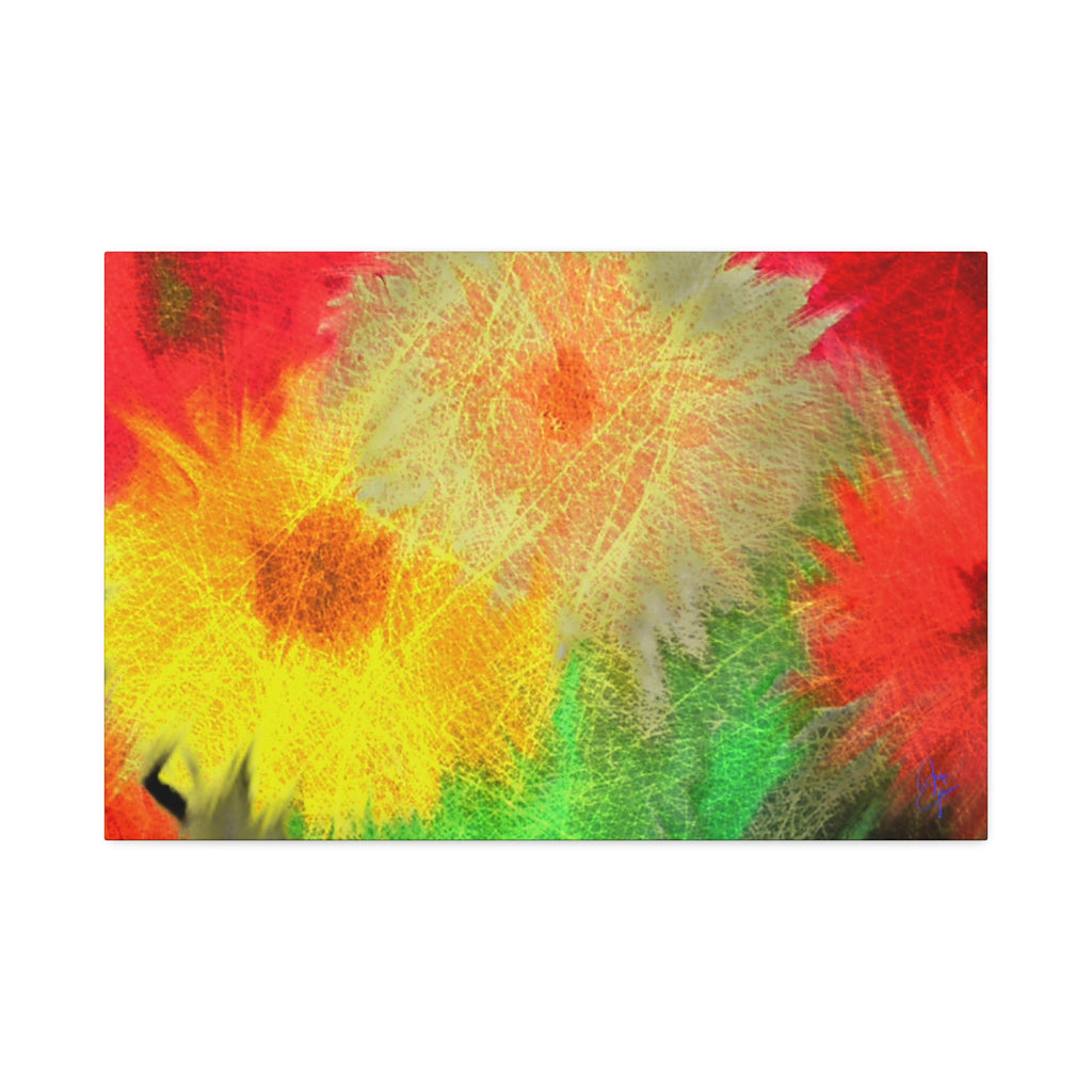 Abstract Rainbow Pumpkin Canvas Stretched 1.5" – Colorful Fall Wall Art