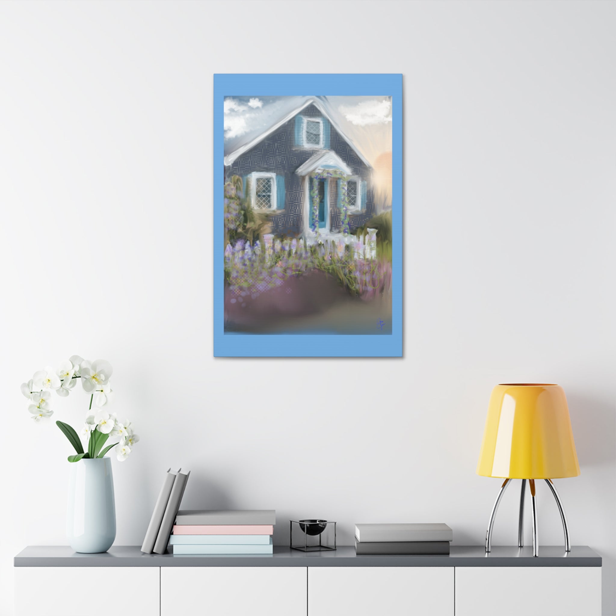 Coastal Cottage Garden Canvas Print — Stretched 1.5" Wall Art