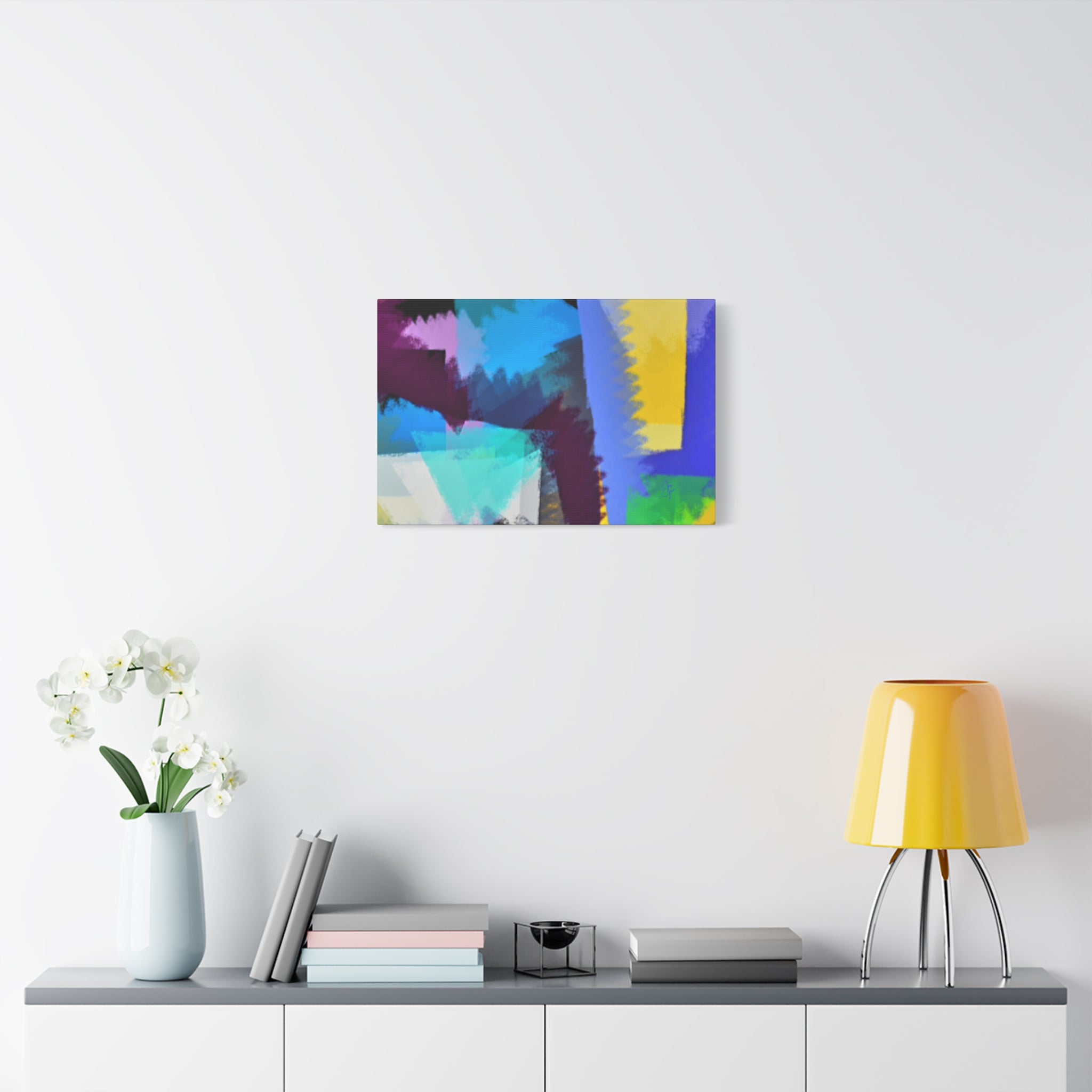 Abstract Color Burst Canvas Print — Vibrant Geometric Wall Art